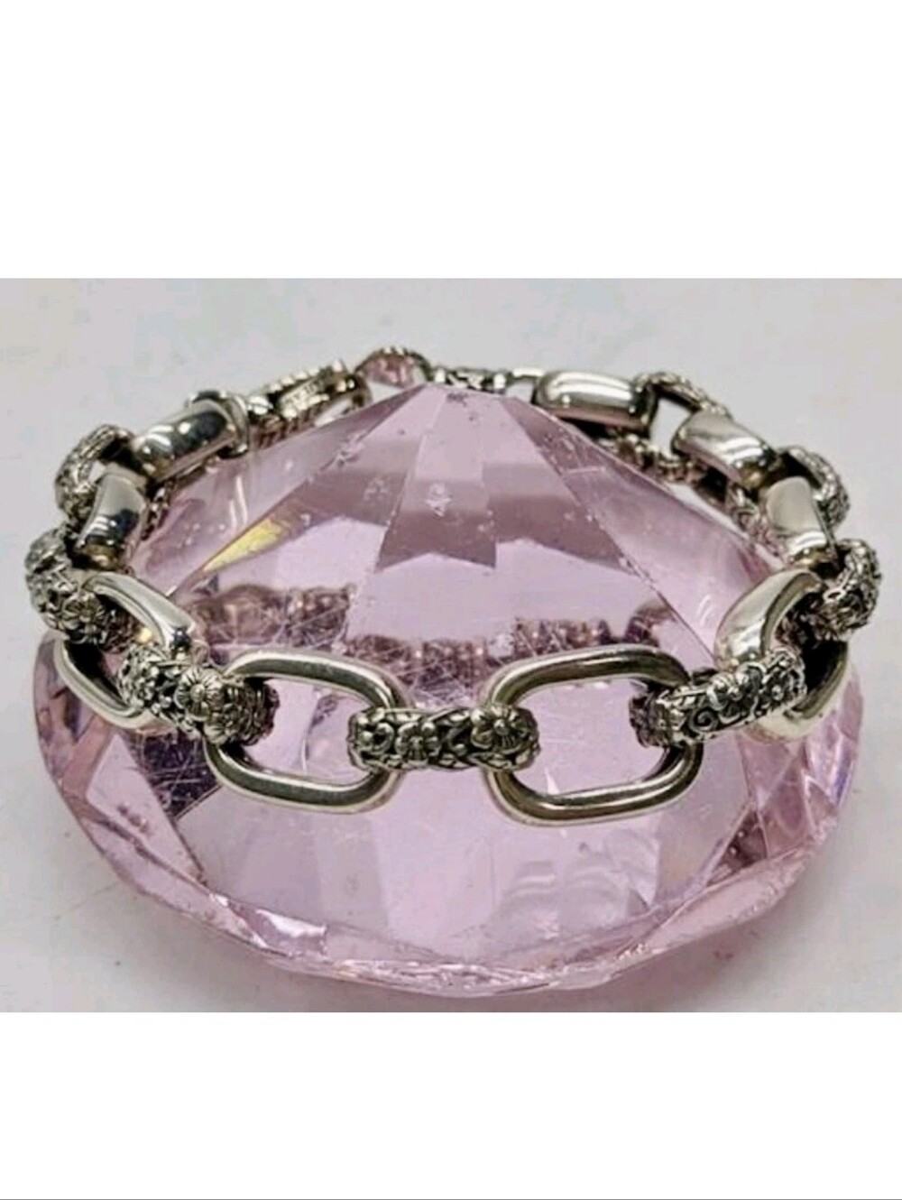 JAI by JOHN HARDY 925 SILVERFLOWER FORGET ME NOT LINK BRACELET